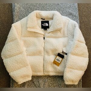 The North Face High Pile Fleece Nuptse Jacket NEW - WOMEN’S SIZE XL White Sherpa